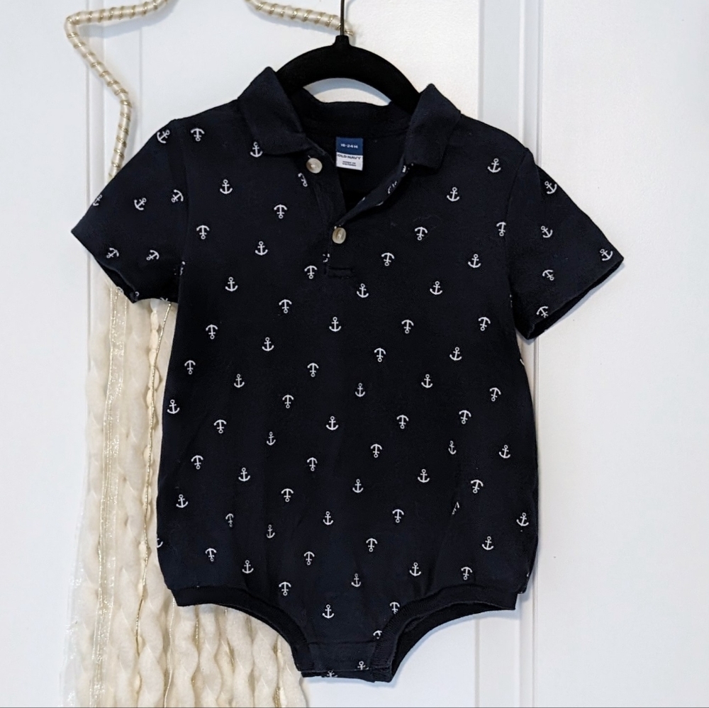 Old Navy Nautical Polo Bubble Romper, 18-24m